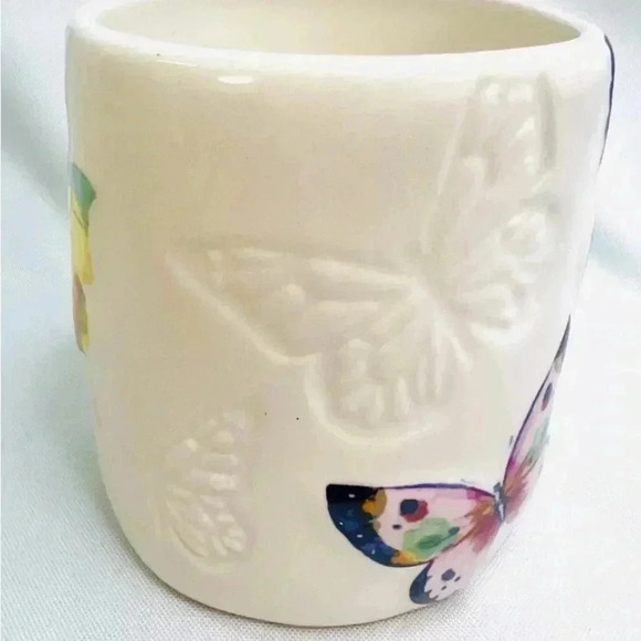 Lang Butterfly Coffee Tea Mug Raised and Embossed Design Hand Painted 16 oz - Picture 11 of 12